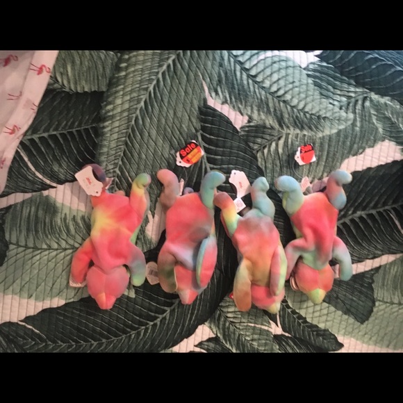 4 NW TY BEANNIE BABY TIE DYE BEARS - Picture 6 of 9